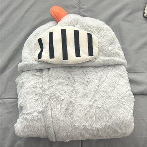 Pillowfort Gray and Orange Kids Knight Hooded Blanket